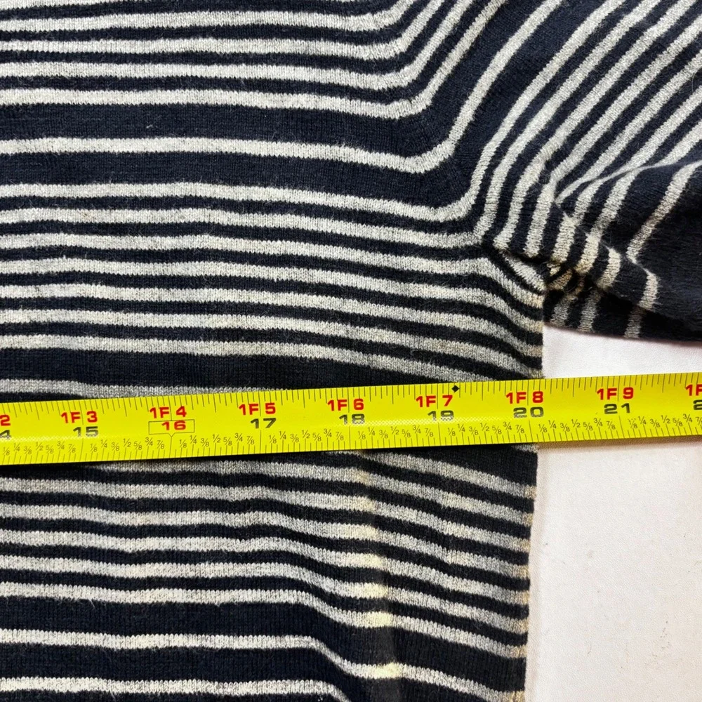 Banana Republic Mens Organic Cotton Knit Polo Shirt Navy Blue Grey‎ Striped M
